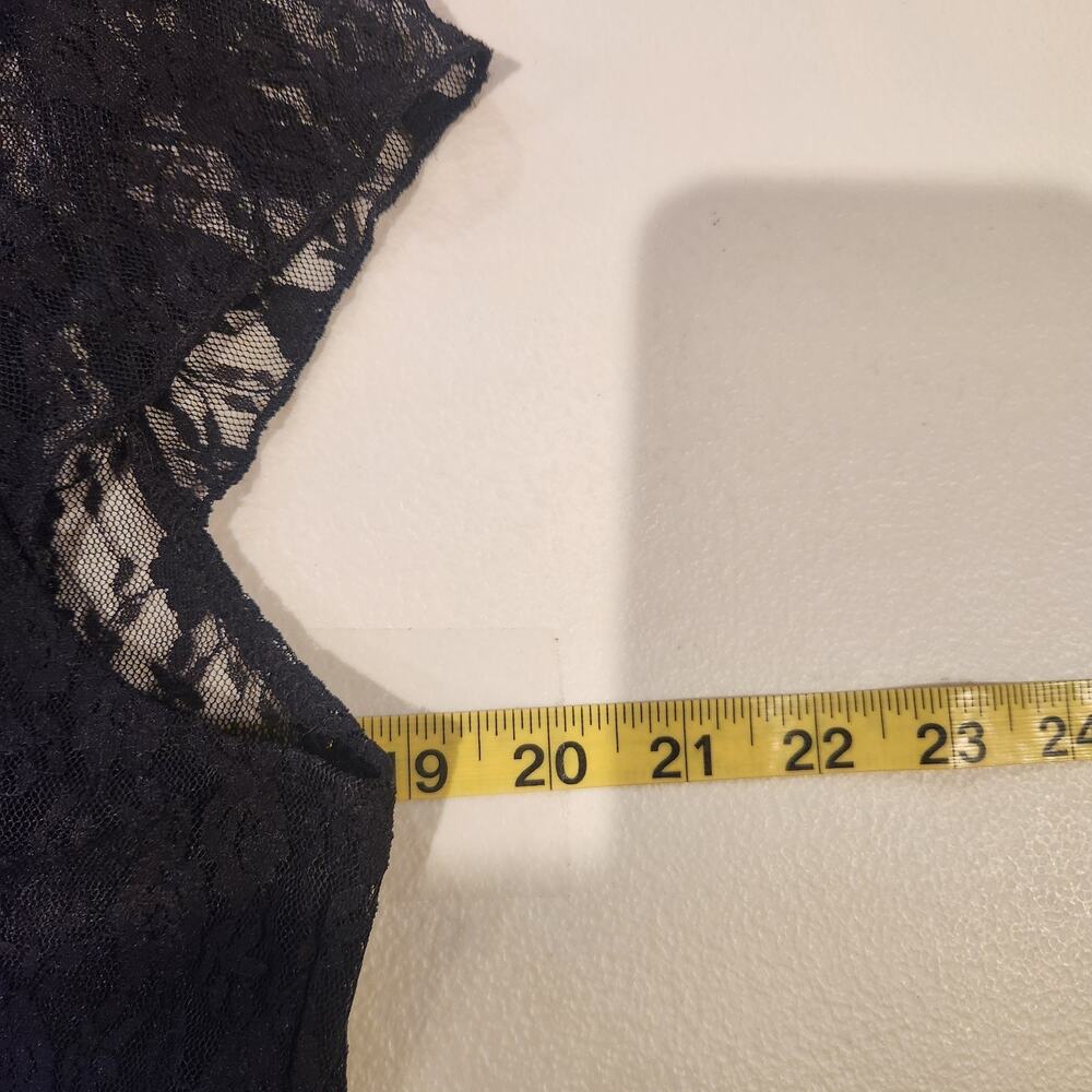 Just Polly Black Floral Lace Babydoll Crop Top Size XL Fairy Grunge Festival - Picture 6 of 9